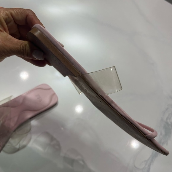 Zara Pink Minimalist Sandals Square Toe - Picture 3 of 4